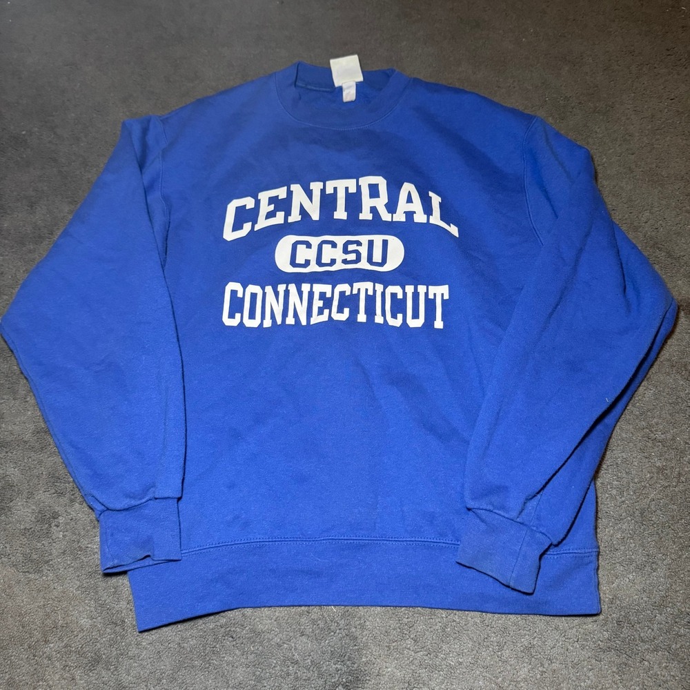 Champion Central Connecticut CCSU Eco Fleece Sweatshirt Blue Mens Medium
